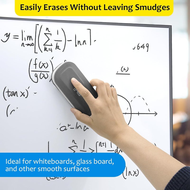 maxtek Magnetic Dry Erase Eraser, Glass Board Erasers, 4 Pack, Whiteboard Eraser for Dry Erase Board, Glass Board, Calendar Board, Office and School Supplies (Gray) - Image 4